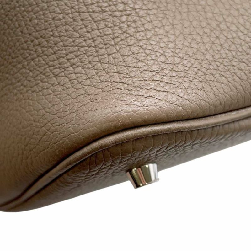 エルメス ハンドバッグ ピコタンロックMM エトゥープ/シルバー金具 トリヨンクレマンス Y刻印