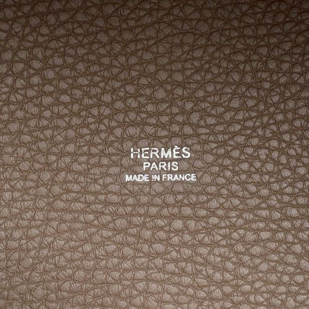 エルメス ハンドバッグ ピコタンロックMM エトゥープ/シルバー金具 トリヨンクレマンス Y刻印