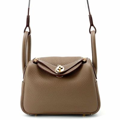 エルメス リンディ ミニ エトゥープ/ゴールド金具 トリヨンクレマンス W刻印 2wayショルダー