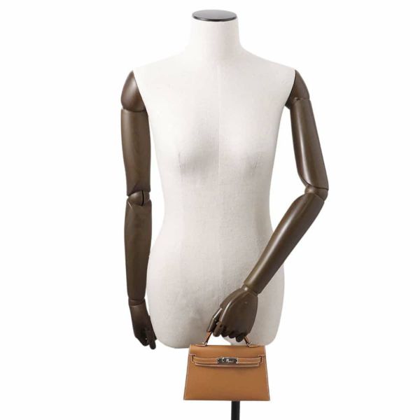 エルメス ハンドバッグ ミニケリードゥ 外縫い ゴールド/シルバー金具 エプソン W刻印 2wayショルダー