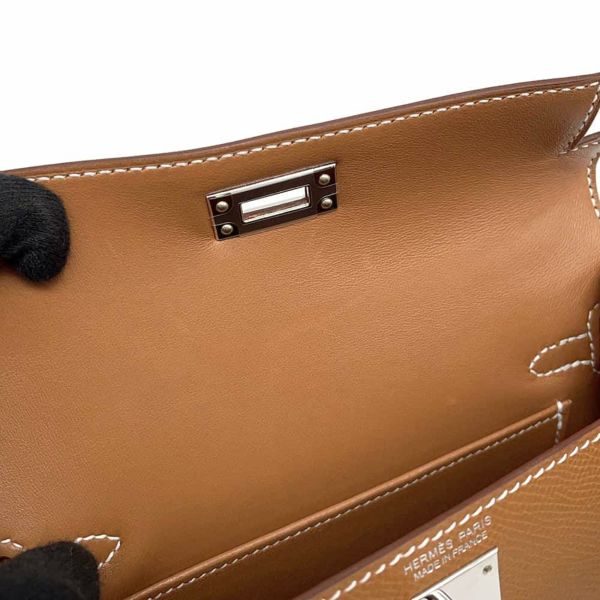 エルメス ハンドバッグ ミニケリードゥ 外縫い ゴールド/シルバー金具 エプソン W刻印 2wayショルダー