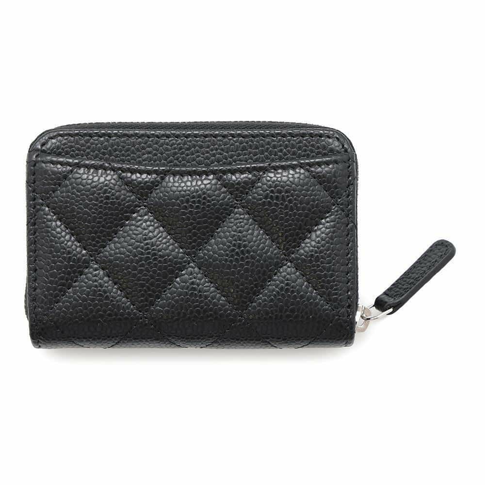 シャネル コインケース クラシック ジップコインパース マトラッセ ココマーク キャビアスキン AP0216 CHANEL 黒