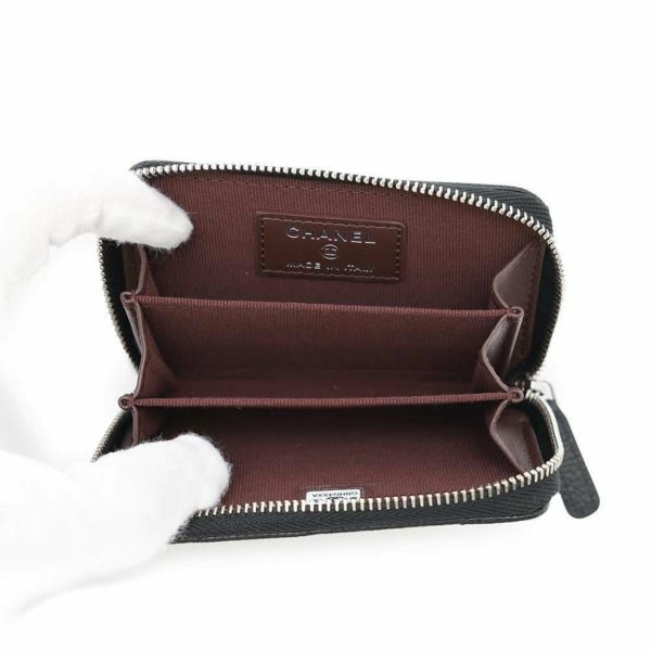 シャネル コインケース クラシック ジップコインパース マトラッセ ココマーク キャビアスキン AP0216 CHANEL 黒