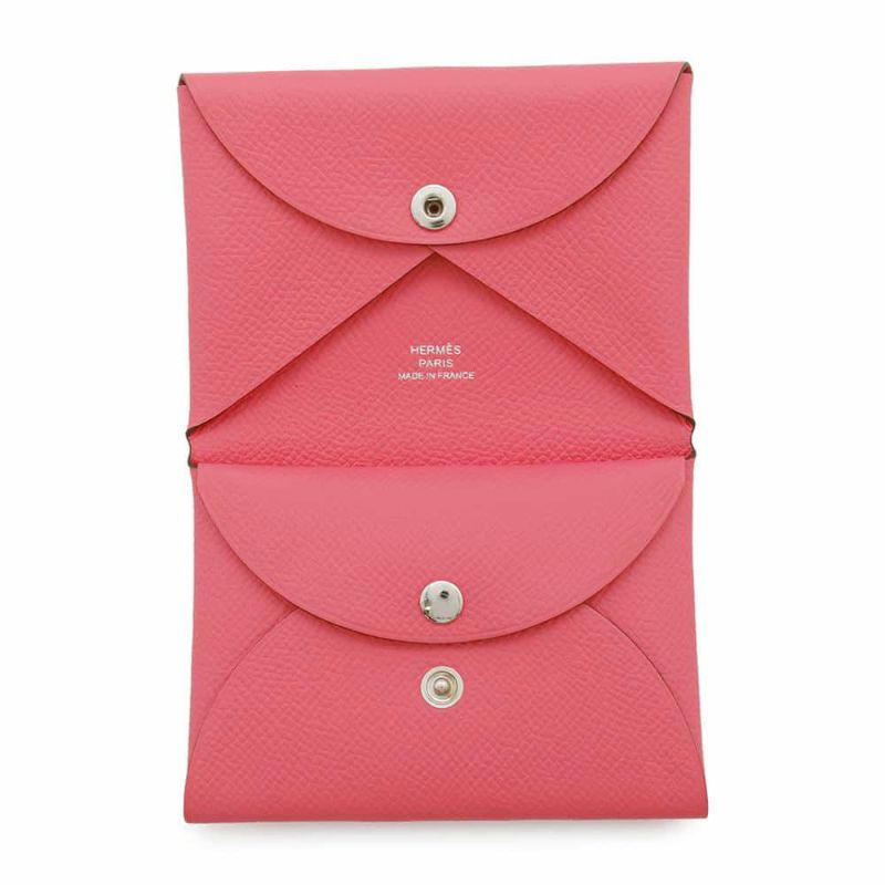 エルメス コインケース カルヴィ デュオ ローズアザレ/シルバー金具 エプソン B刻印