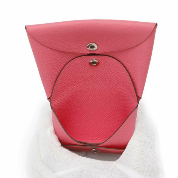 エルメス コインケース カルヴィ デュオ ローズアザレ/シルバー金具 エプソン B刻印