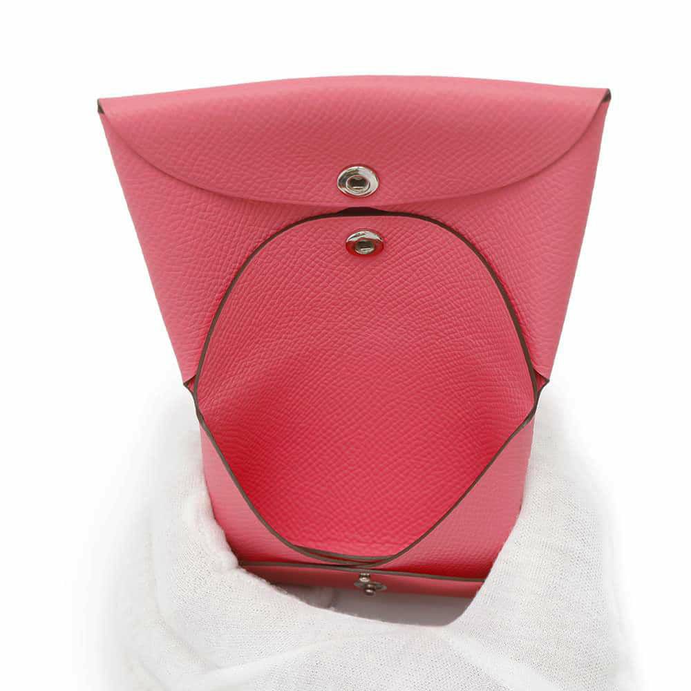 エルメス コインケース カルヴィ デュオ ローズアザレ/シルバー金具 エプソン B刻印