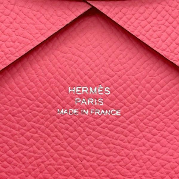 エルメス コインケース カルヴィ デュオ ローズアザレ/シルバー金具 エプソン B刻印