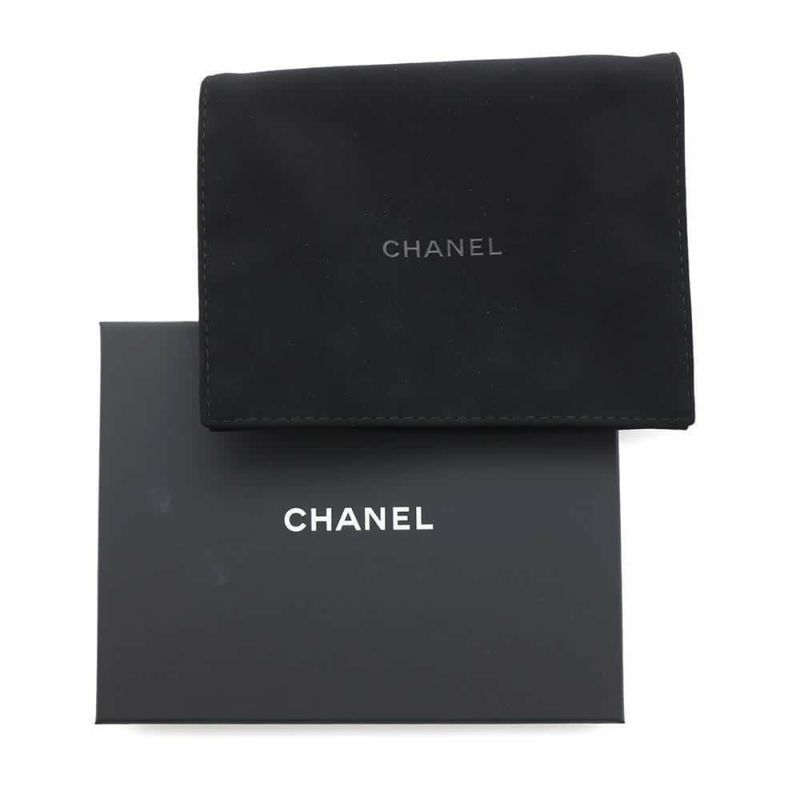 シャネル コインケース ココマーク マトラッセ キャビアスキン ストラス AP4558 CHANEL フラグメントケース カードケース 黒