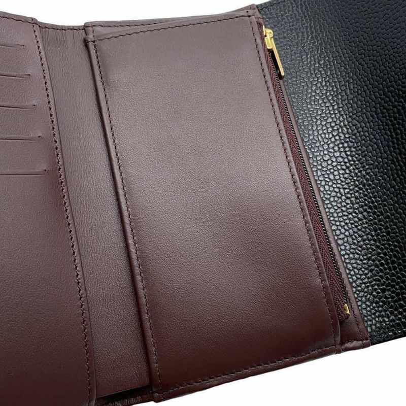 シャネル 財布 マトラッセ ココマーク キャビアスキン AP0232 CHANEL 三つ折り財布 ミディアム ウォレット 黒