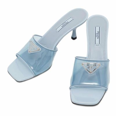 プラダ ミュール オープントゥ クリア 三角ロゴ レディースサイズ36 1/2 1XX644 PRADA 靴 サンダル