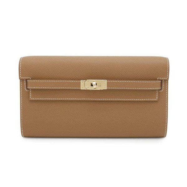 エルメス ケリーウォレット ロング トゥーゴー ゴールド/ゴールド金具 エプソン W刻印 HERMES 財布