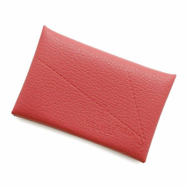 エルメス カードケース カルヴィ ローズテキサス シェブルミゾル D刻印 HERMES 三越日本橋限定