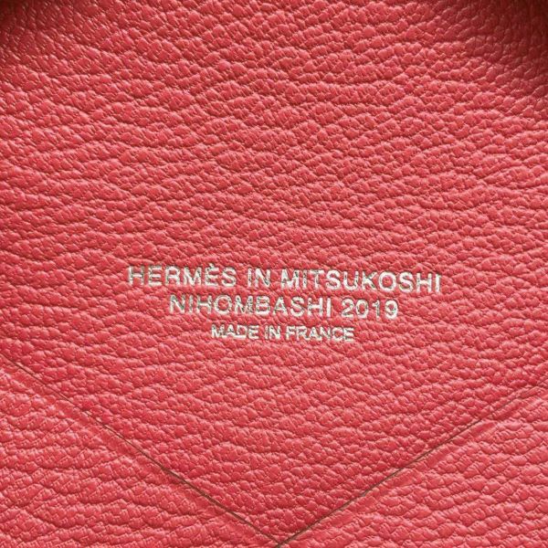 エルメス カードケース カルヴィ ローズテキサス シェブルミゾル D刻印 HERMES 三越日本橋限定