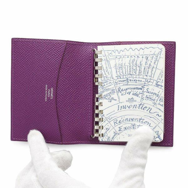 エルメス 手帳カバー アジェンダ ミニ アネモネ/シルバー金具 エプソン T刻印 HERMES カバー