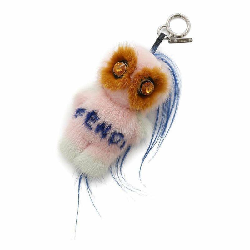 フェンディ バッグチャーム ピロちゃん ミンクファー ビジュー 7AR525 FENDI ピンク