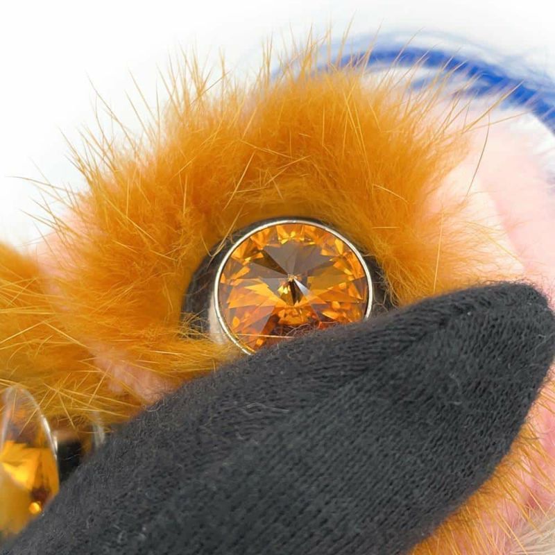 フェンディ バッグチャーム ピロちゃん ミンクファー ビジュー 7AR525 FENDI ピンク