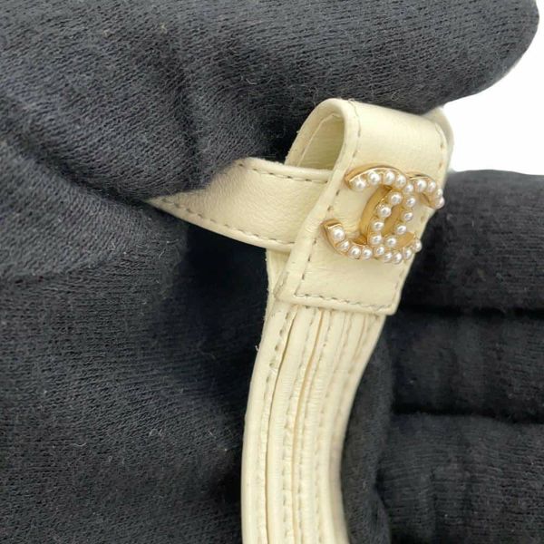 シャネル パンプス ココマーク ヒールサンダル サテン レザー フェイクパール レディースサイズ36 1/2C G39027 ヒール 靴