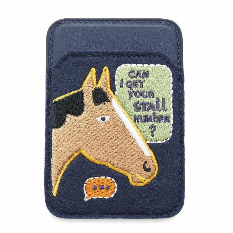 エルメス カードケース MagSafe エマン “ストール・ナンバー” ブルーネイビー/マルチカラー スイフト/フェルト W刻印 マグセーフ