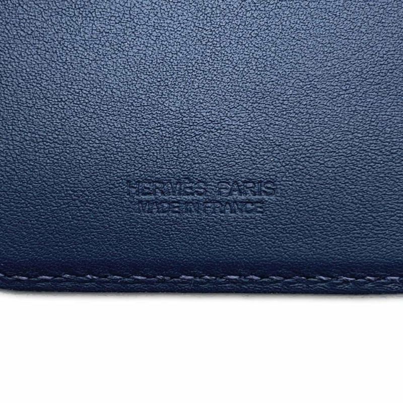 エルメス カードケース MagSafe エマン “ストール・ナンバー” ブルーネイビー/マルチカラー スイフト/フェルト W刻印 マグセーフ