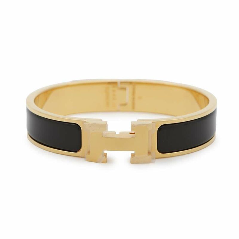 エルメス ブレスレット クリック H クリッククラックPM ブラック/シルバー金具 HERMES 黒