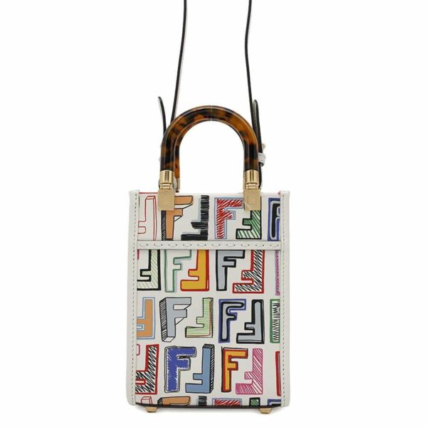 フェンディ ハンドバッグ サンシャイン ショッパー スモール レザー 8BS051 FENDI 2way 白