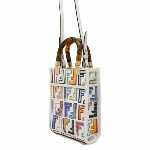 フェンディ ハンドバッグ サンシャイン ショッパー スモール レザー 8BS051 FENDI 2way 白