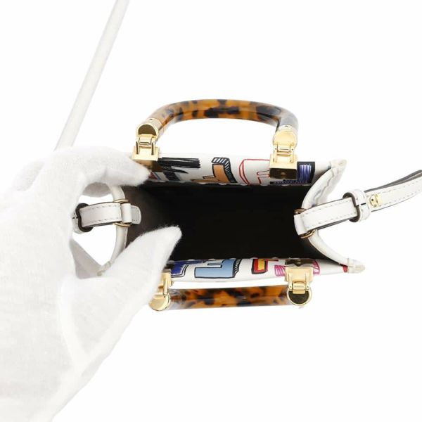 フェンディ ハンドバッグ サンシャイン ショッパー スモール レザー 8BS051 FENDI 2way 白