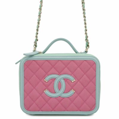シャネル チェーンショルダーバッグ CCフィリグリー バニティバッグ キャビアスキン A93343 CHANEL 安心保証