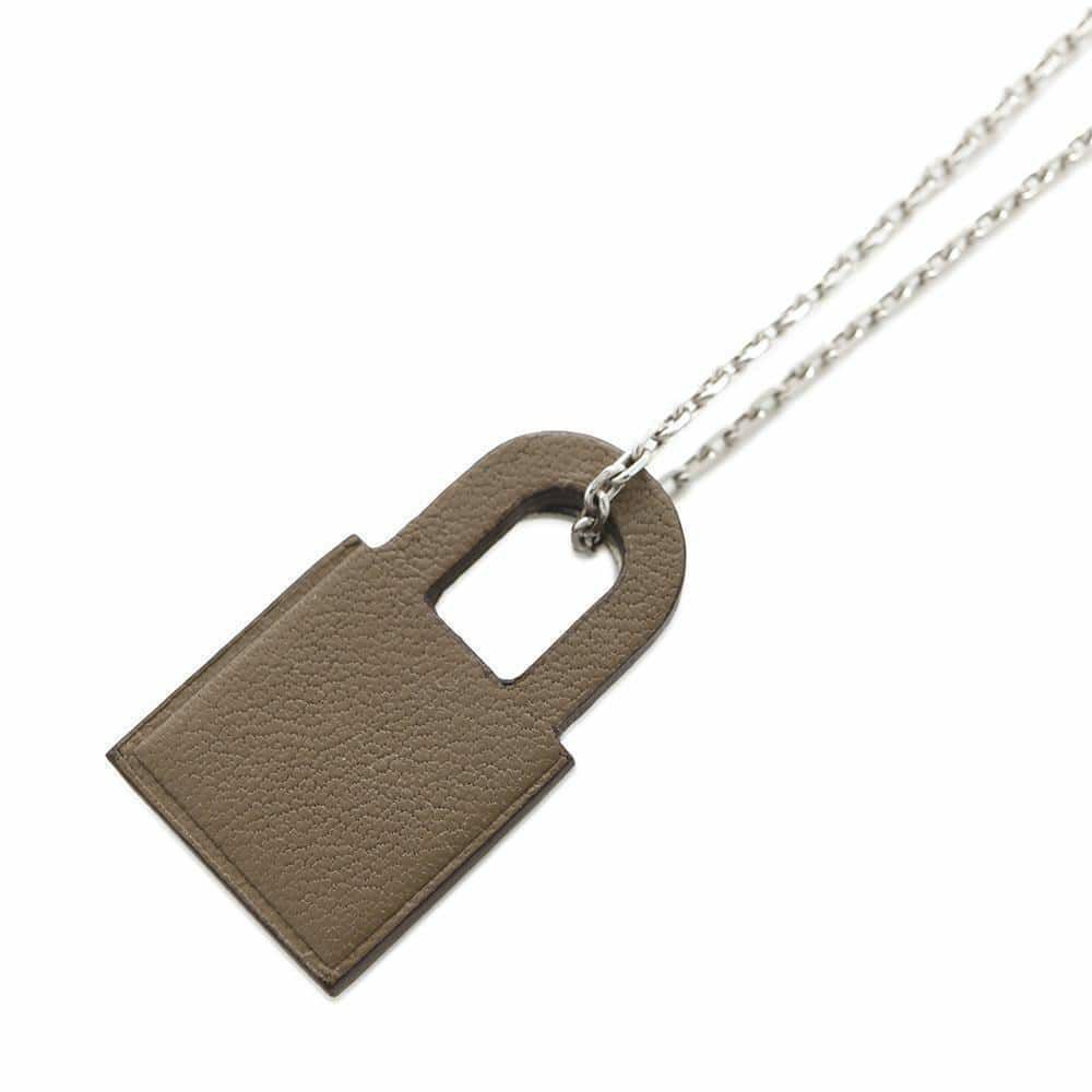 エルメス ネックレス オーケリー ペンダント エトゥープ/シルバー金具 スイフト Y刻印 HERMES アクセサリー