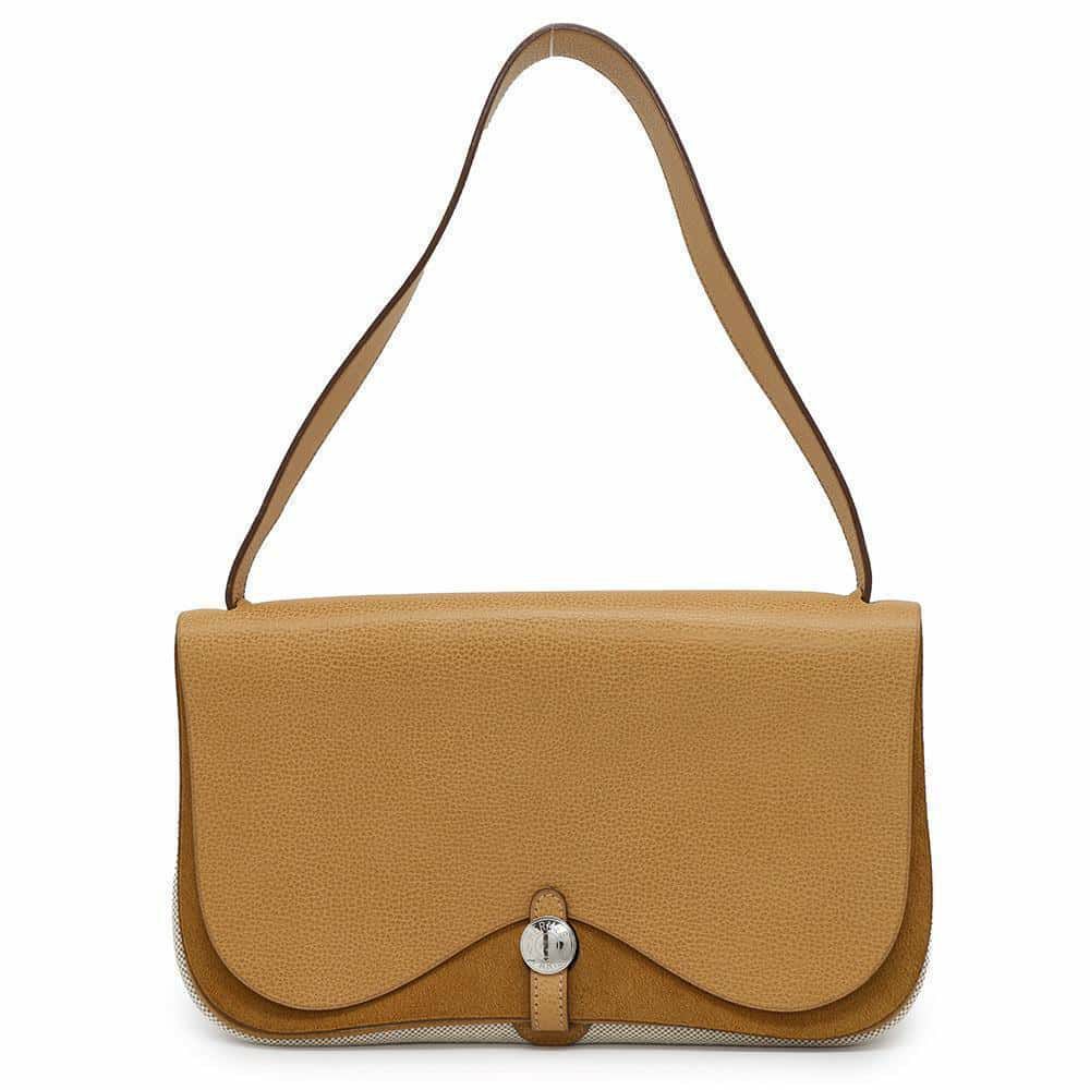 エルメス ショルダーバッグ サック・コロラドMM ブラウン/シルバー金具  