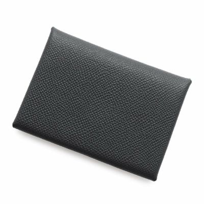 エルメス コインケース カルヴィ デュオ ブラック/シルバー金具 エプソン W刻印 黒