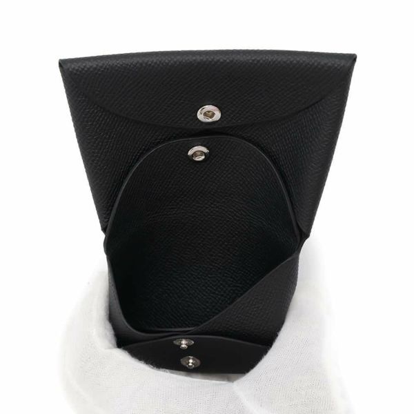 エルメス コインケース カルヴィ デュオ ブラック/シルバー金具