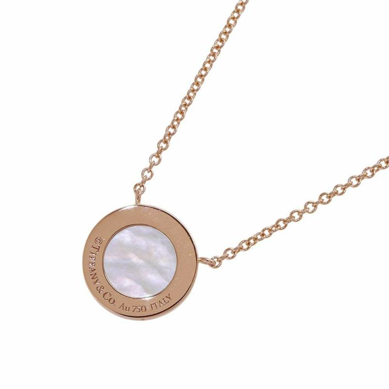 ティファニー ネックレス T トゥー サークル ペンダント マザーオブパール K18PGピンクゴールド Tiffany&Co. ジュエリー