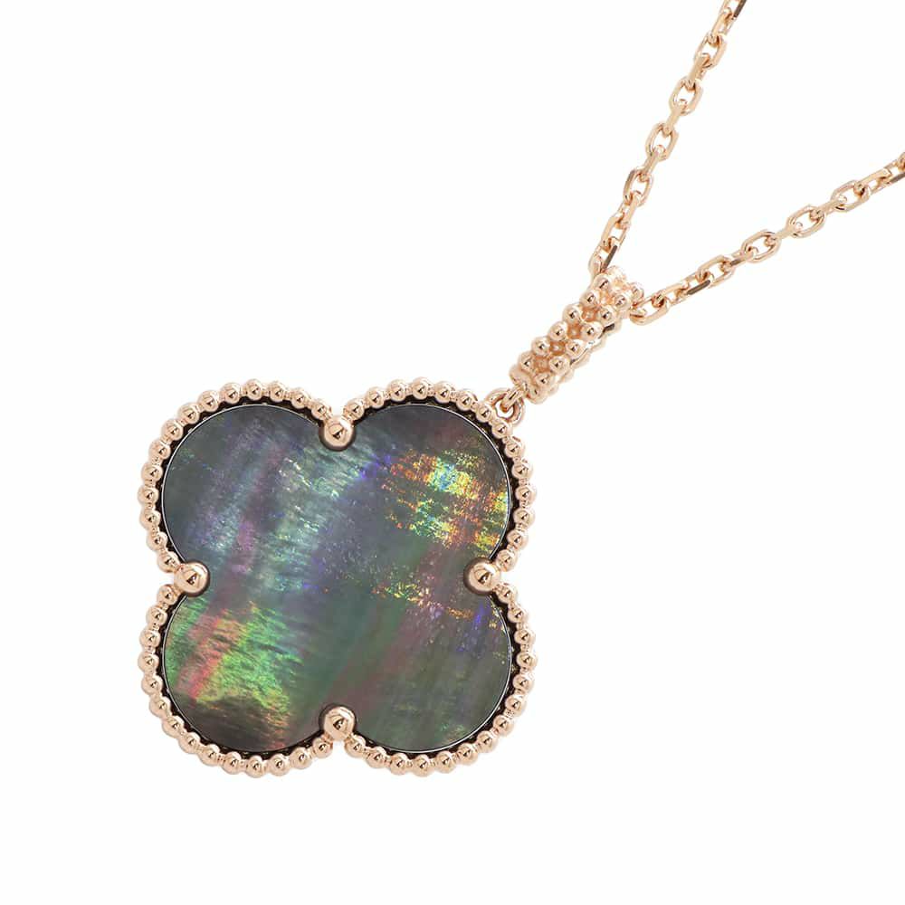 ヴァンクリーフ&アーペル ネックレス マジック アルハンブラ ロングネックレス 1モチーフ グレーマザーオブパール K18PG VCARP6I200