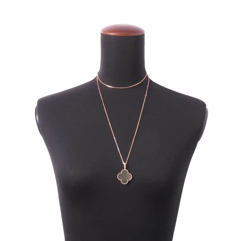 ヴァンクリーフ&アーペル ネックレス マジック アルハンブラ ロングネックレス 1モチーフ グレーマザーオブパール K18PG VCARP6I200