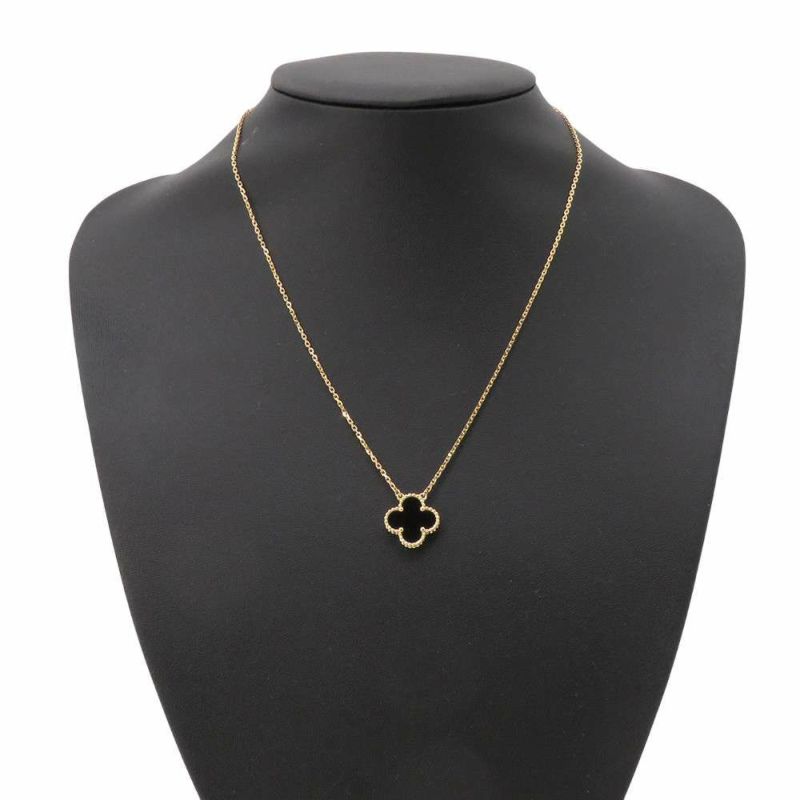 ヴァンクリーフ&アーペル ネックレス ヴィンテージ アルハンブラ ペンダント オニキス K18YGイエローゴールド VCARA45800