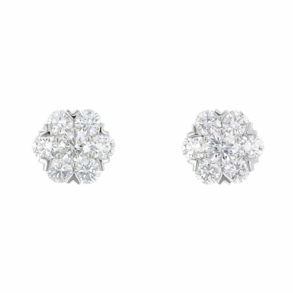 ヴァンクリーフ&アーペル ピアス フルーレット ピアス ダイヤモンド 14P K18WGホワイトゴールド Van Cleef & Arpels