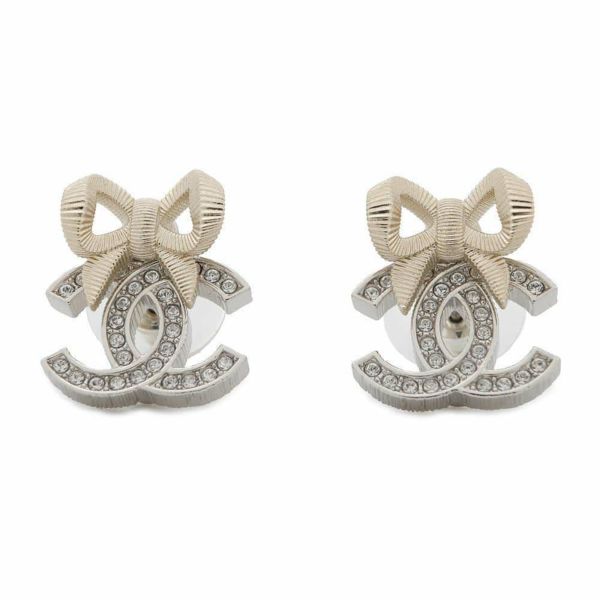 シャネルCHANEL ピアス　リボン　ストラス　24B シャネルCHANEL ピアス リボン ストラス 24B CHANEL (シャネル