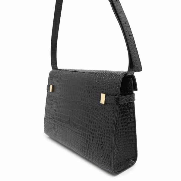 サンローランパリ ショルダーバッグ マンハッタン ミディアム 型押しレザー 579271 SAINT LAURENT PARIS 黒