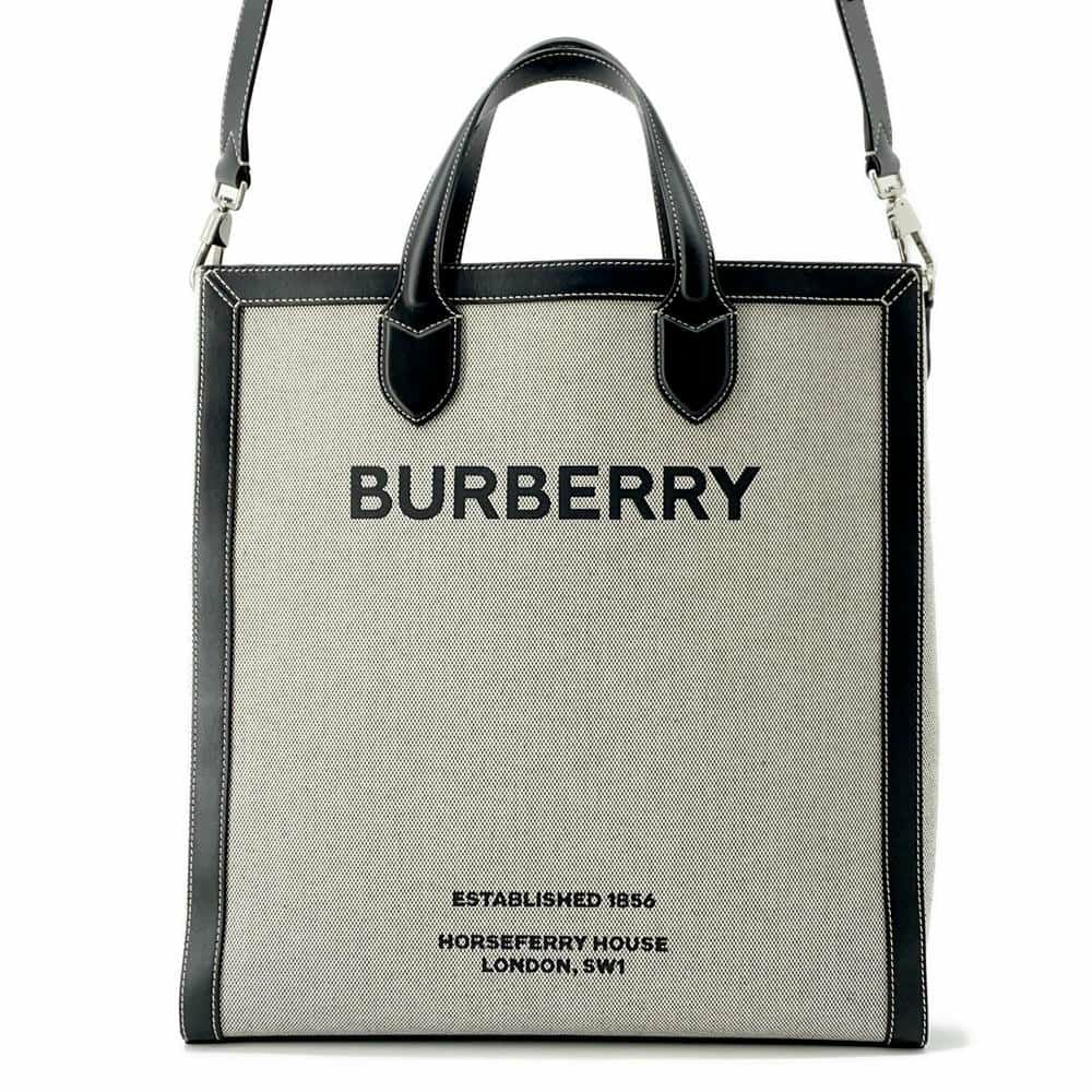 バーバリー トートバッグ ホースフェリープリント 8037936 BURBERRY 2wayショルダーバッグ 黒