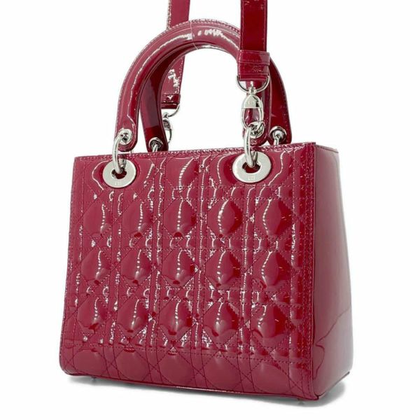 ディオール ハンドバッグ レディディオール カナージュ ミディアム パテント VRB44551 2way