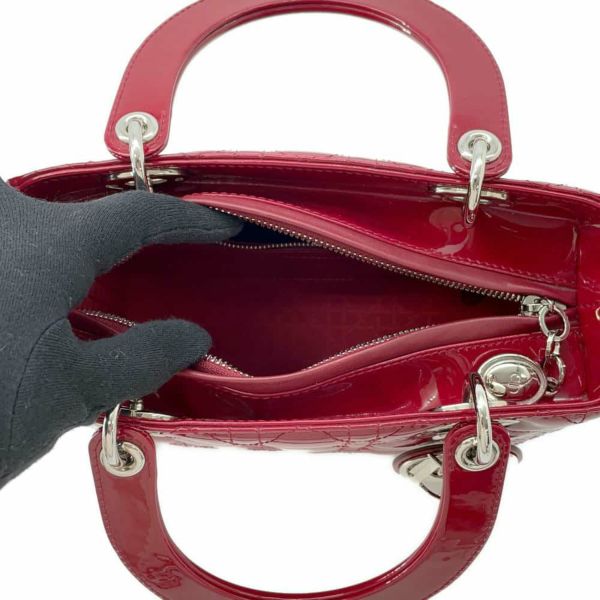 ディオール ハンドバッグ レディディオール カナージュ ミディアム パテント VRB44551 2way