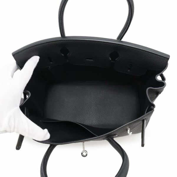 エルメス バーキン30 ブラック/シルバー金具 トゴ □N刻印 HERMES Birkin ハンドバッグ 黒