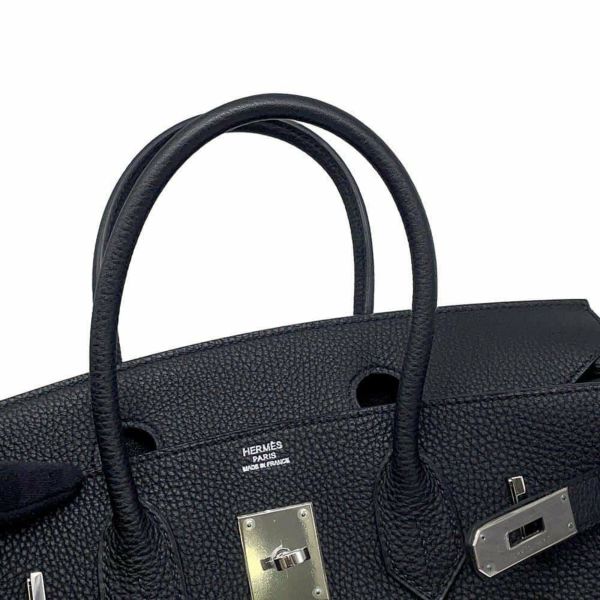 エルメス バーキン30 ブラック/シルバー金具 トゴ □N刻印 HERMES Birkin ハンドバッグ 黒