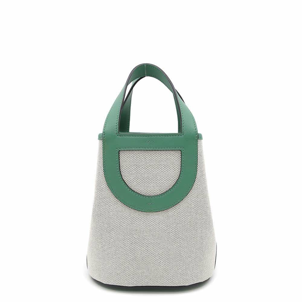 エルメス トートバッグ インザループ 18 ヴェールヴェルティゴ/ホワイト/ブラック/シルバー金具 トワルアッシュ/スイフト W刻印