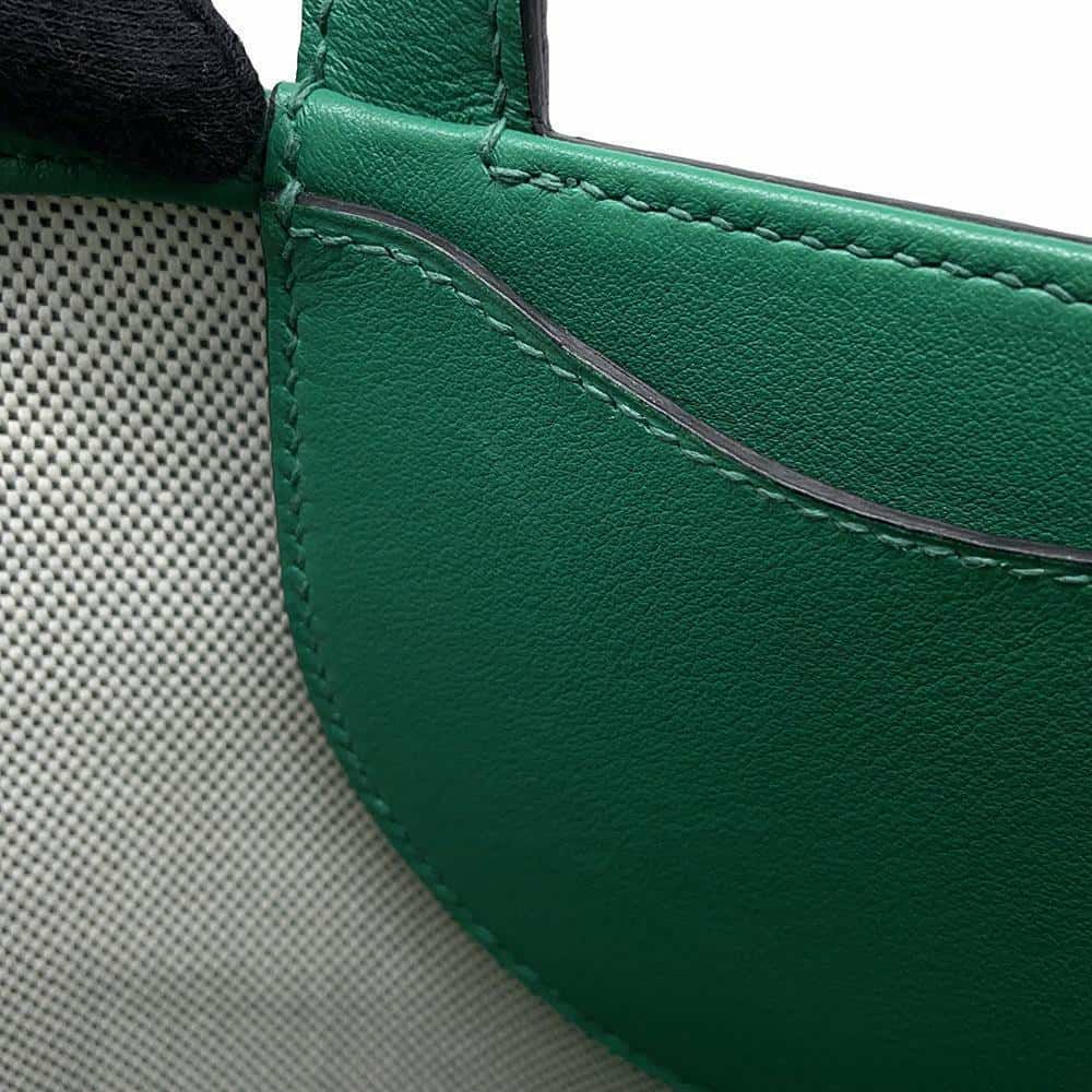 エルメス トートバッグ インザループ 18 ヴェールヴェルティゴ/ホワイト/ブラック/シルバー金具 トワルアッシュ/スイフト W刻印