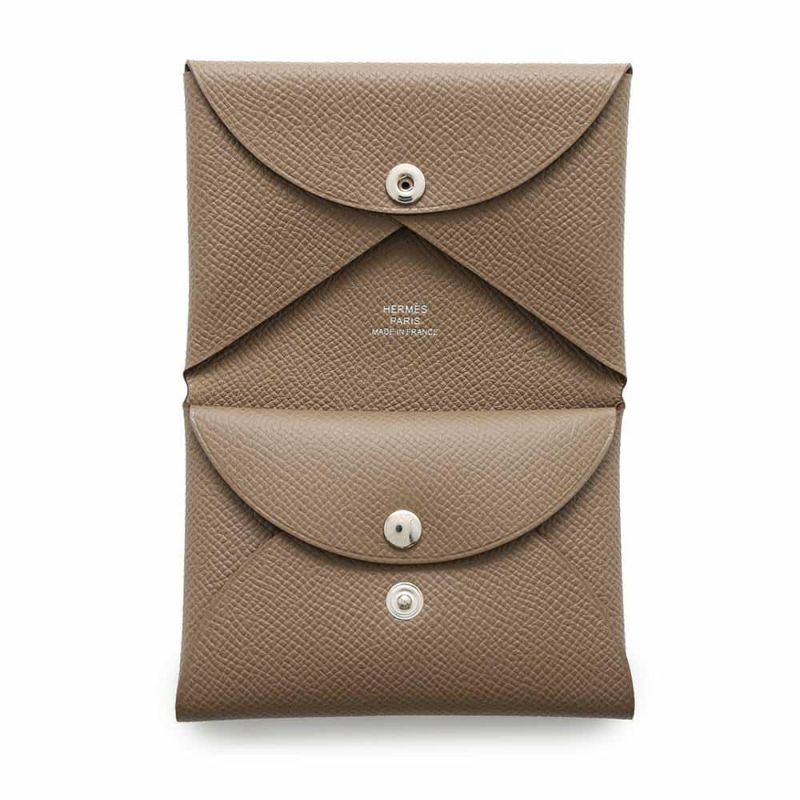 エルメス コインケース カルヴィ デュオ エトゥープ/シルバー金具 エプソン W刻印 財布