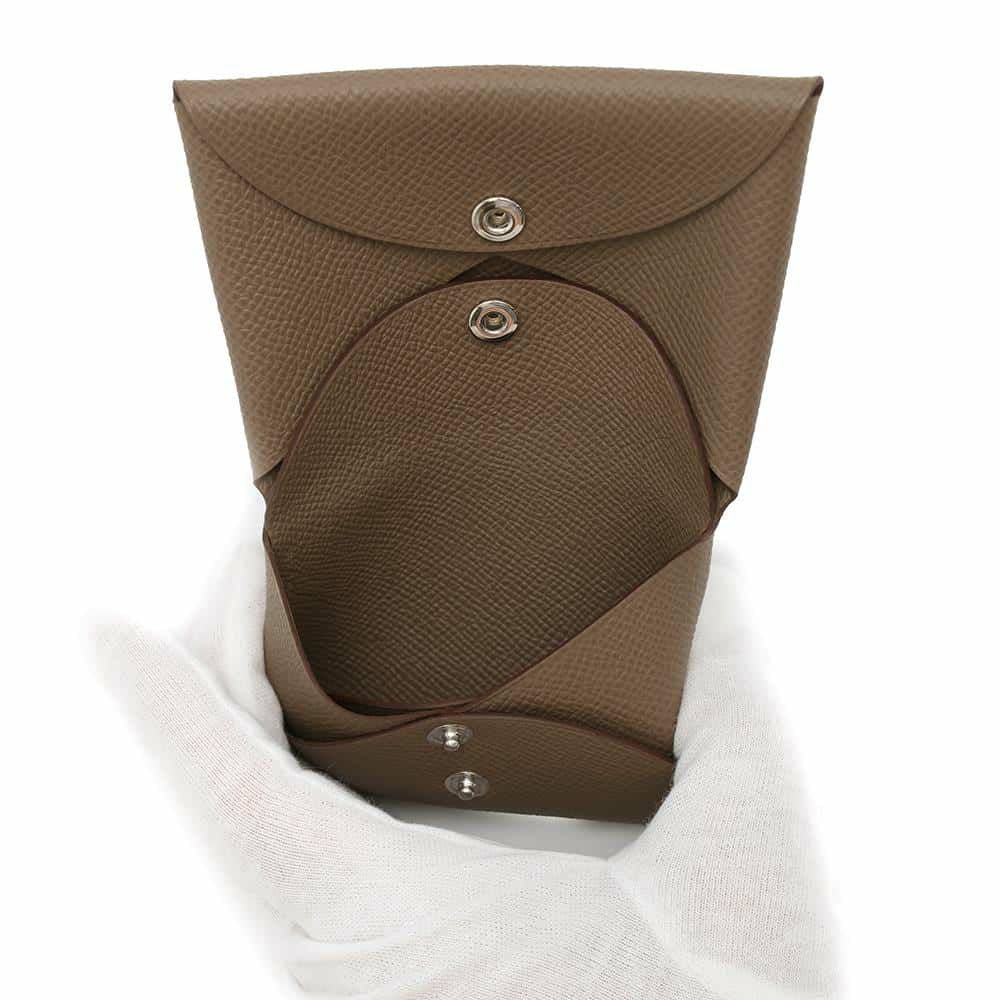 エルメス コインケース カルヴィ デュオ エトゥープ/シルバー金具 エプソン W刻印 財布