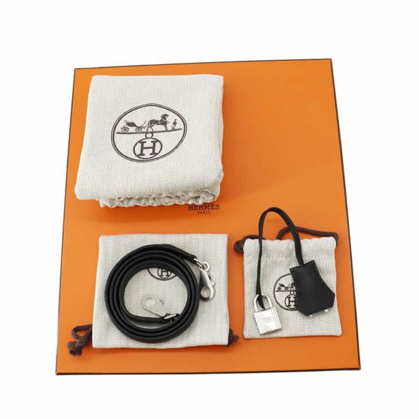 エルメス ハンドバッグ ケリー25 内縫い ブラック/シルバー金具 トゴ W刻印 HERMES 2wayショルダー 黒