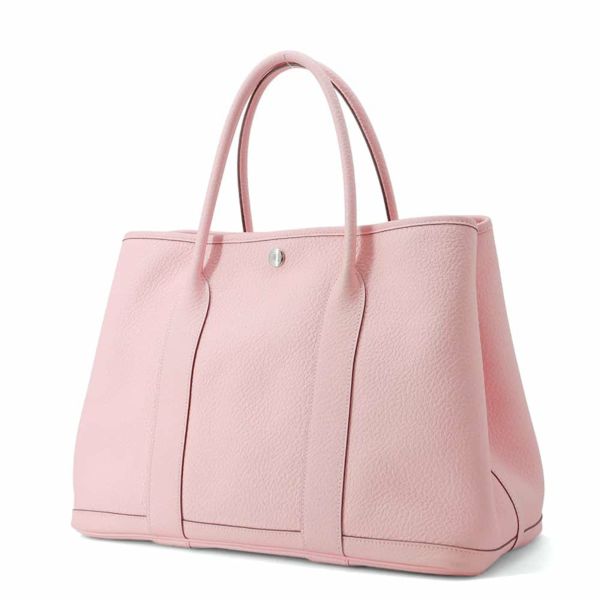 エルメス トートバッグ ガーデンパーティPM ローズサクラ/シルバー金具 カントリー T刻印
